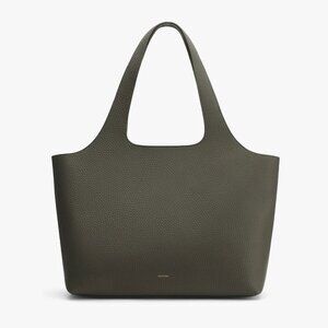 Cuyana System Tote 16" in Dark Olive + Wide Cross--Body Strap